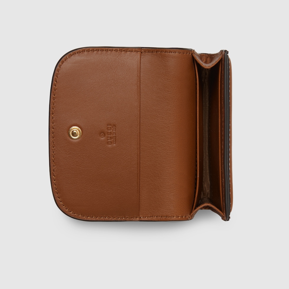 Gucci Blondie card case in beige and brown GG canvas | GUCCI® AT