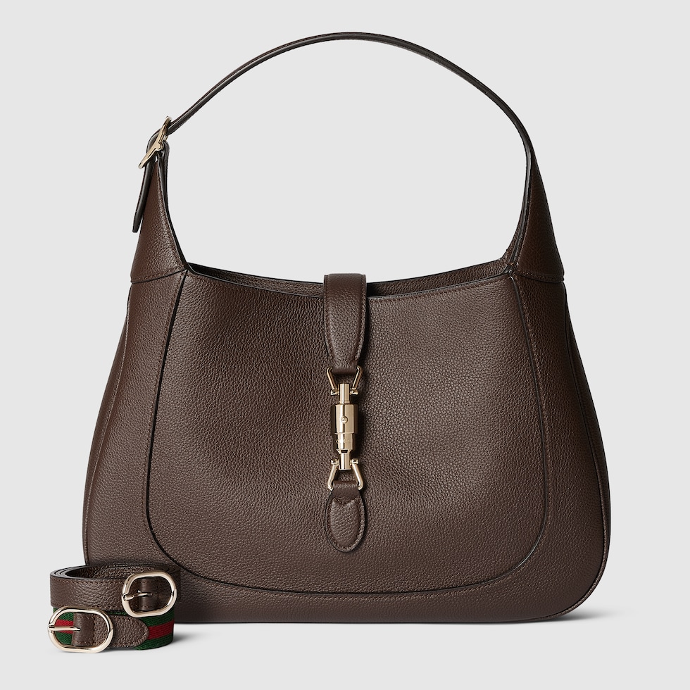 Gucci Jackie 1961 large bag in dark brown leather | GUCCI® UK
