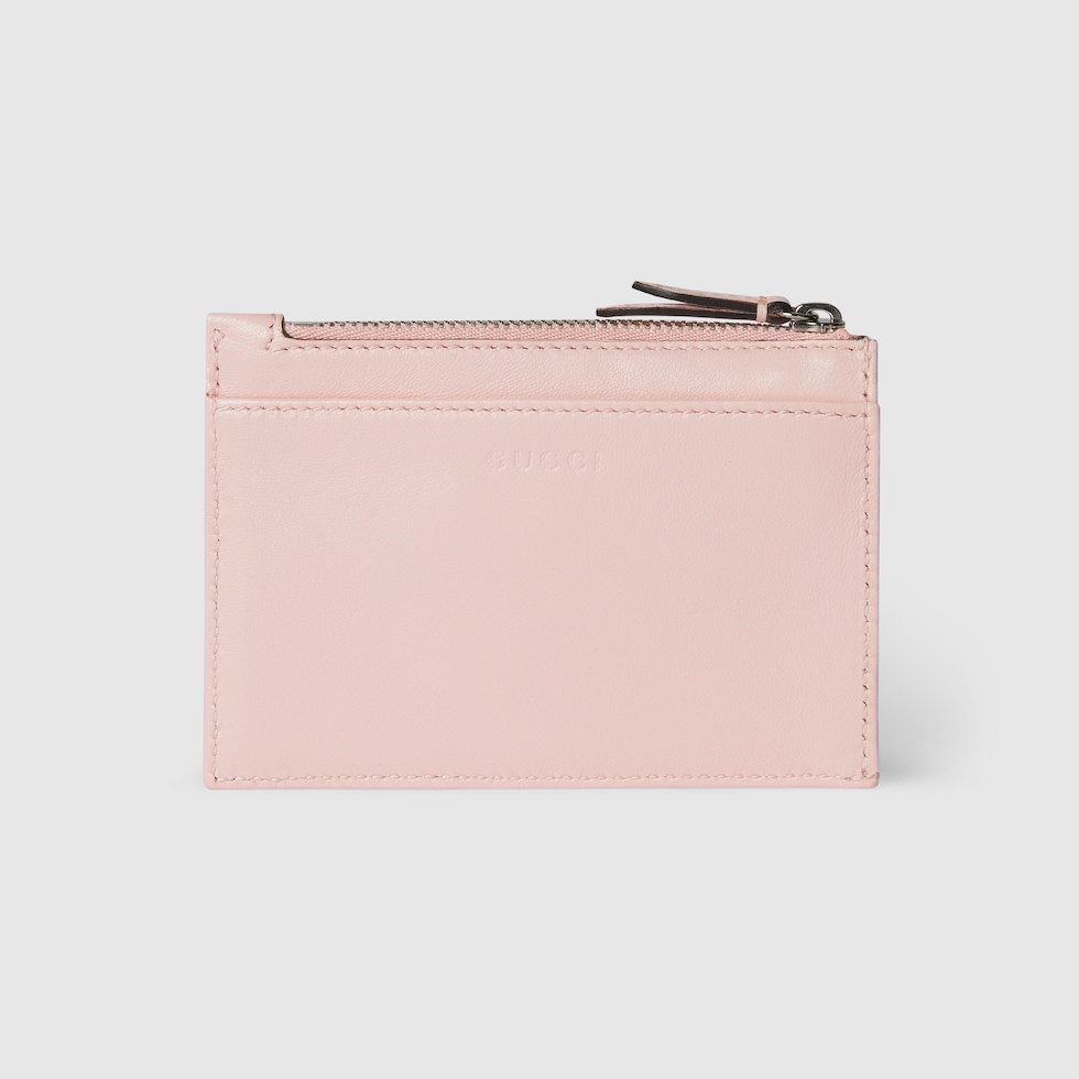 GG Marmont zip key pouch in pink leather | GUCCI® US