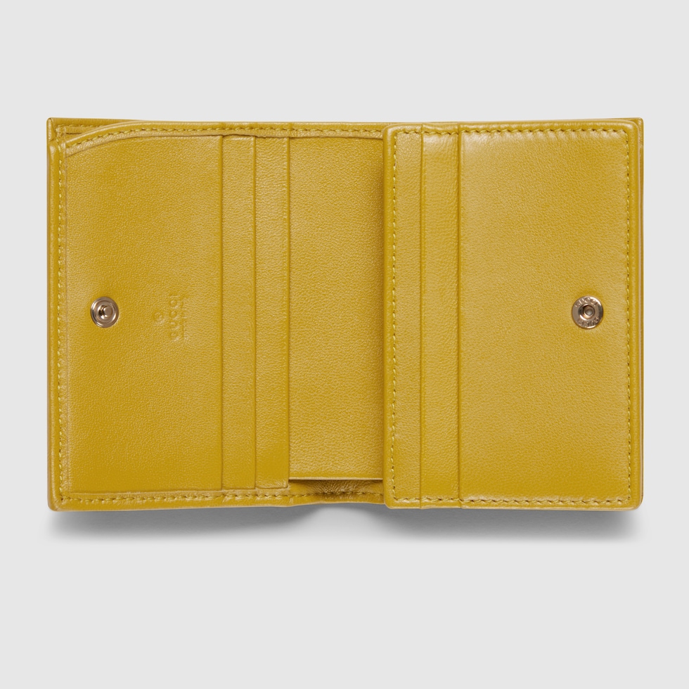 ダブルG カードケース ウォレット ・マスタードイエロー レザー