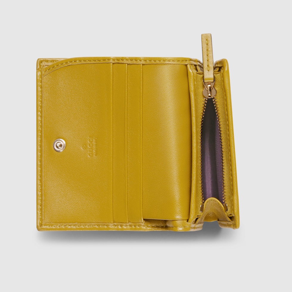 ダブルG カードケース ウォレット ・マスタードイエロー レザー