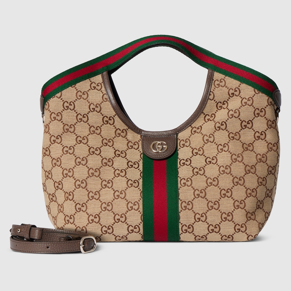 Gucci Giglio small tote bag in beige and brown GG canvas | GUCCI® US