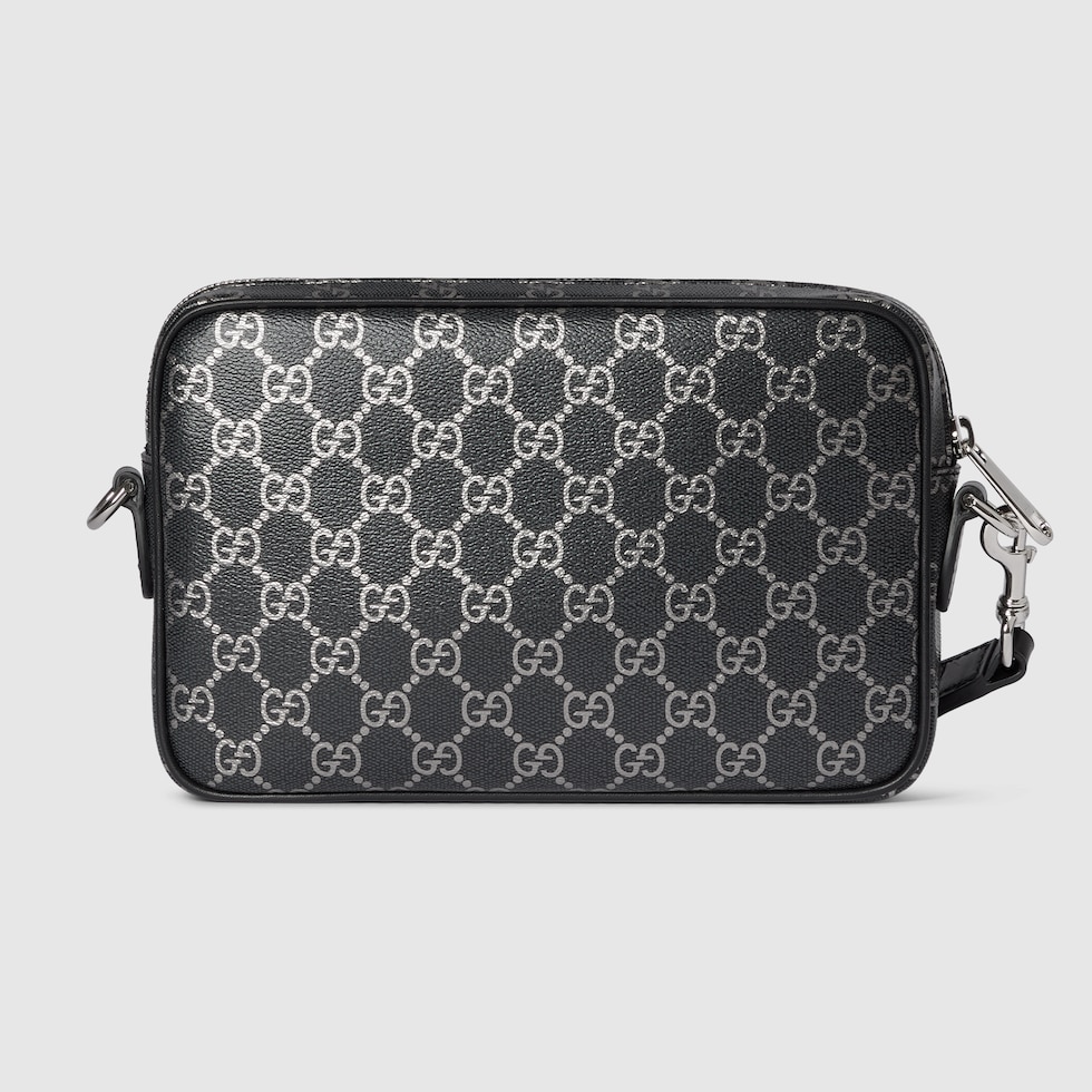 GG small crossbody bag in black and silver GG fabric | GUCCI® US