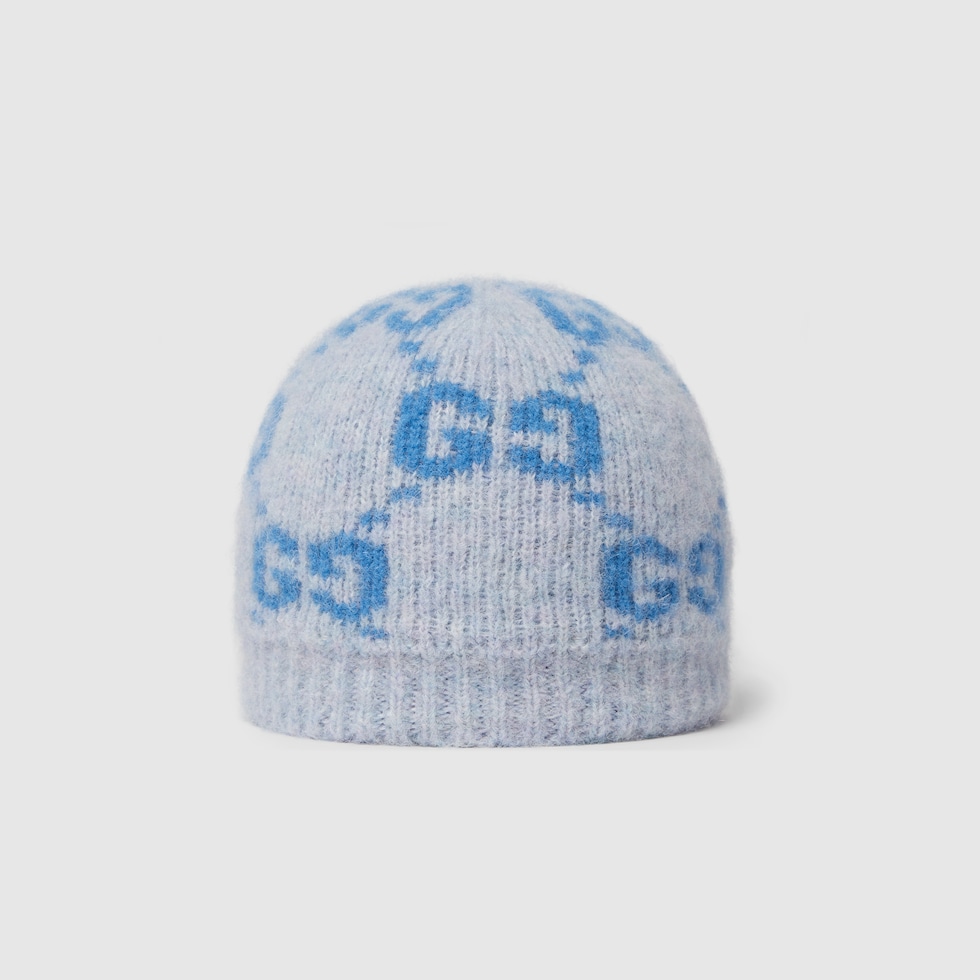 GG alpaca blend hat in blue and light blue | GUCCI® US