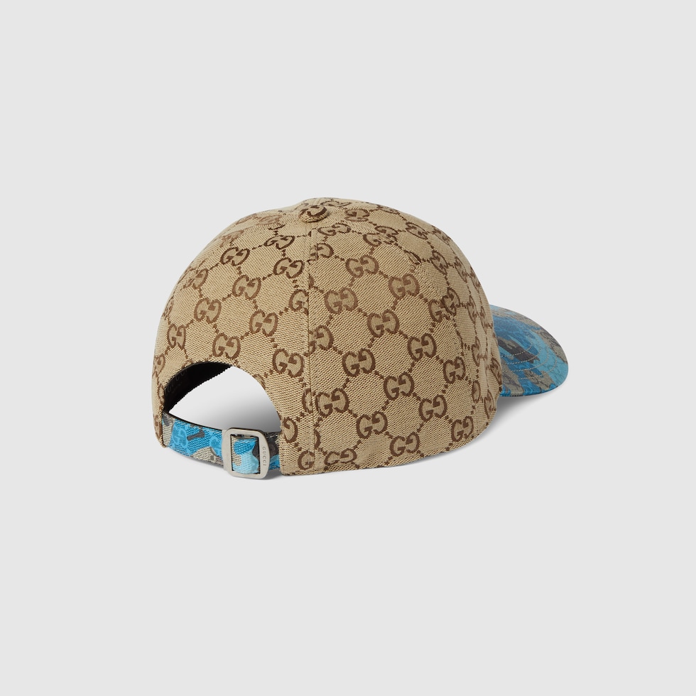 GG canvas baseball hat in beige and dark brown | GUCCI® US