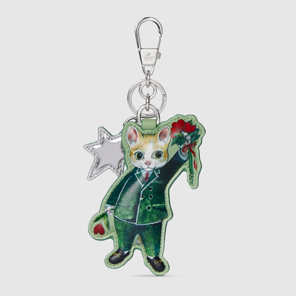 日本限定　GUCCI ヒグチユウコ ボリス ねこ チャーム　キーホルダー グッチ日本限定 ヒグチユウコ猫(ボリス)GGキャンバス チャーム