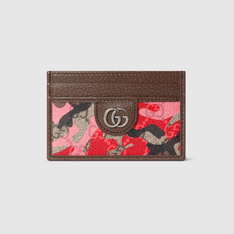 GG カードケース ・ピンク＆レッド GG ファブリック | GUCCI公式