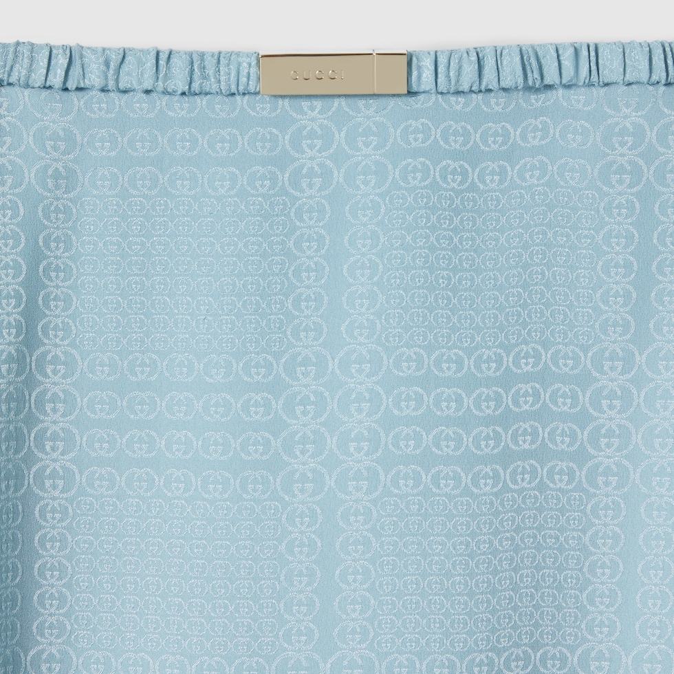 インターロッキングG シルクジャカード スカート ・ライトブルー
