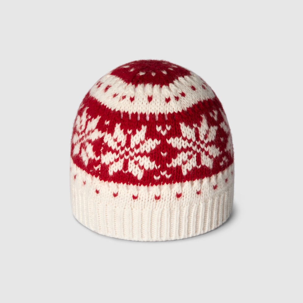 饰Gucci标识婴儿帽子in 米白色和红色| GUCCI® FR