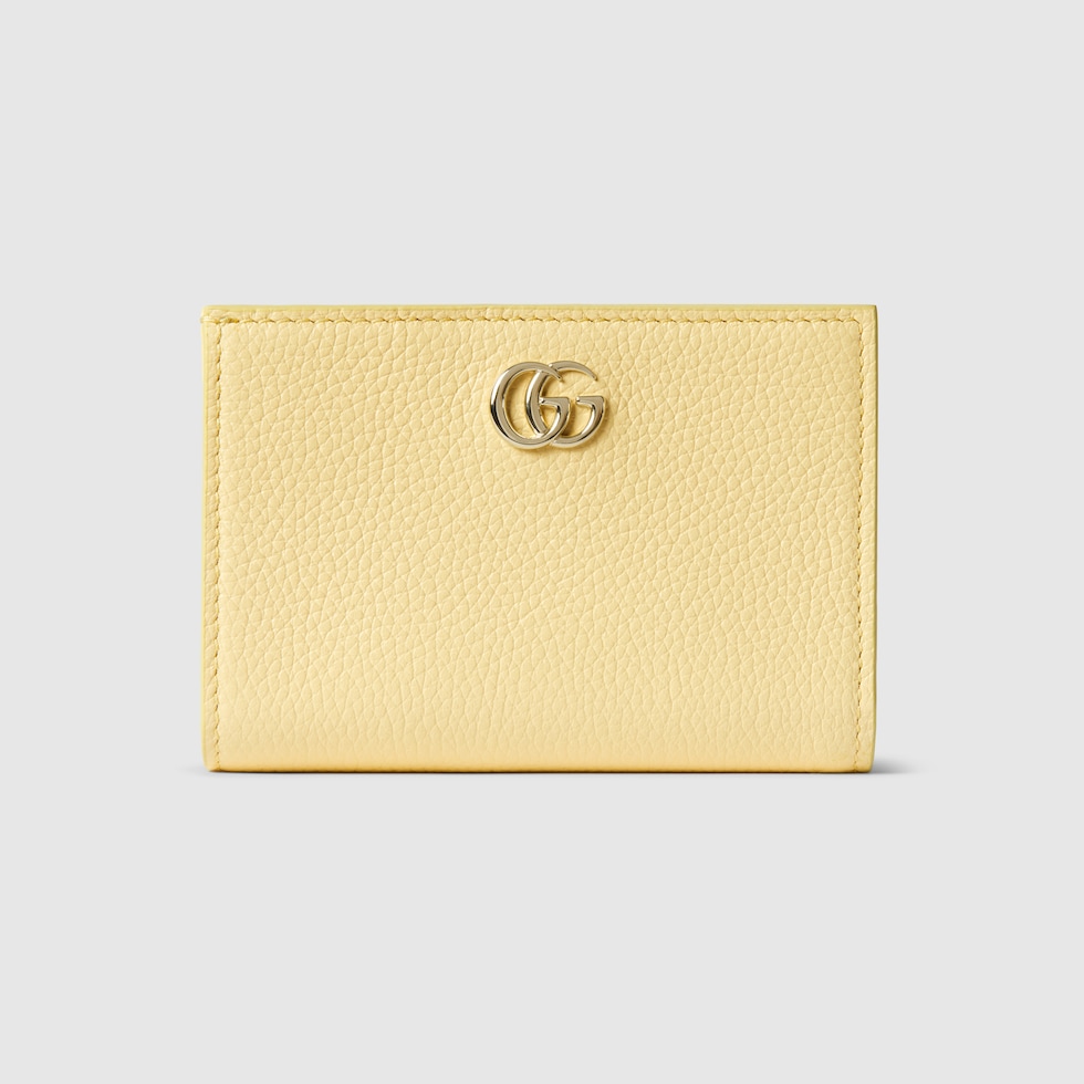 ダブルG バイカラー スモールウォレット ・イエロー＆ブラウン レザー