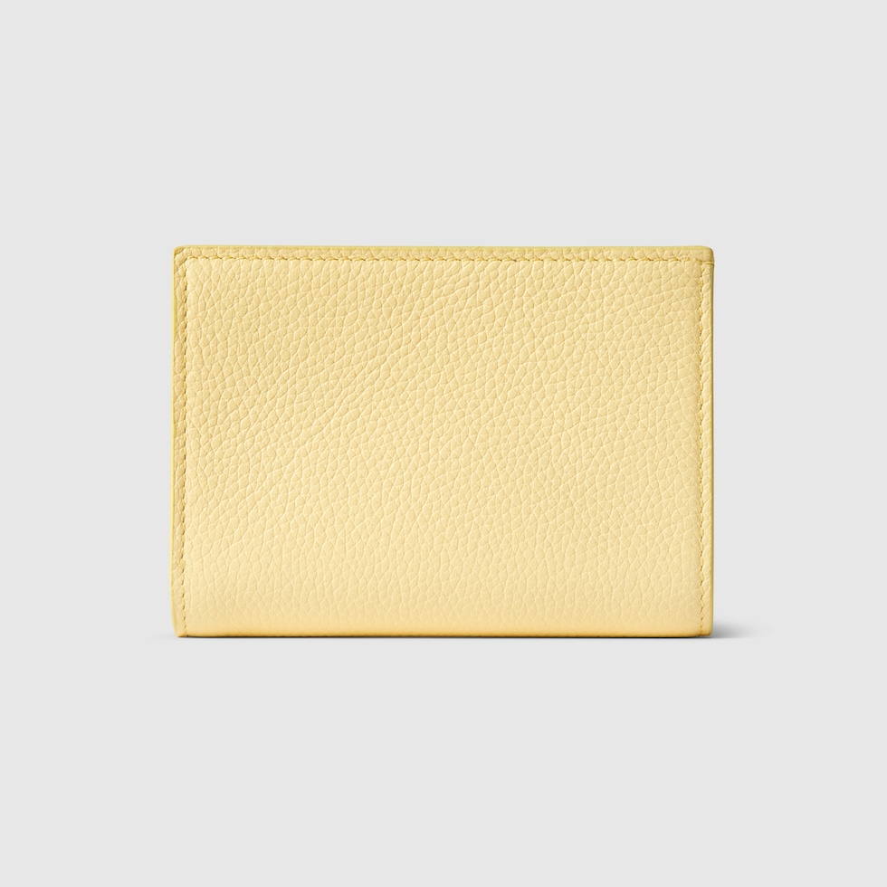 ダブルG バイカラー スモールウォレット ・イエロー＆ブラウン レザー