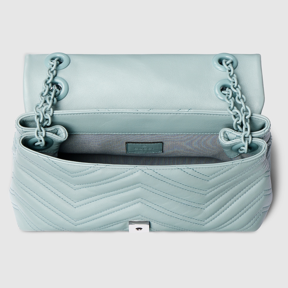 GGマーモント〕スモール ショルダーバッグ ・アイシーブルー レザー