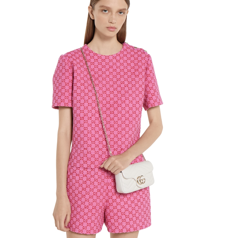 GGマーモント〕ミニ ショルダーバッグ ・ホワイト レザー | GUCCI公式