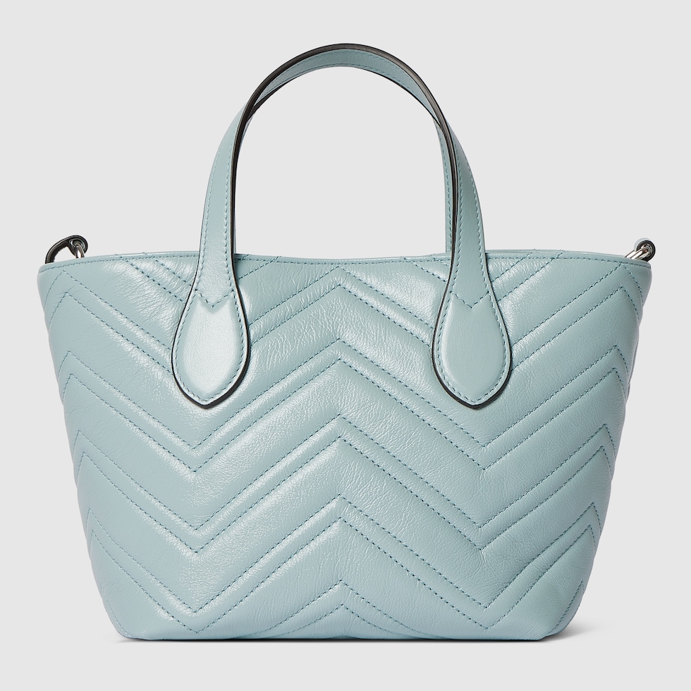 Bolso tote pequeño GG Marmont en piel azul hielo | GUCCI® ES