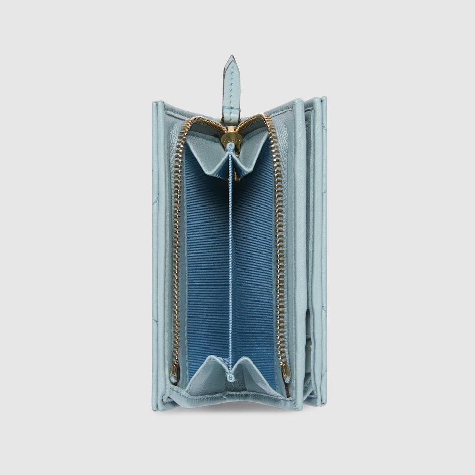 グッチ　正規品　GGマーモント　三折財布　ダブルホック　ダークブルー　レディース GUCCI グッチ 小物 サイフ プチGGマーモント Wホック 三つ折り財布