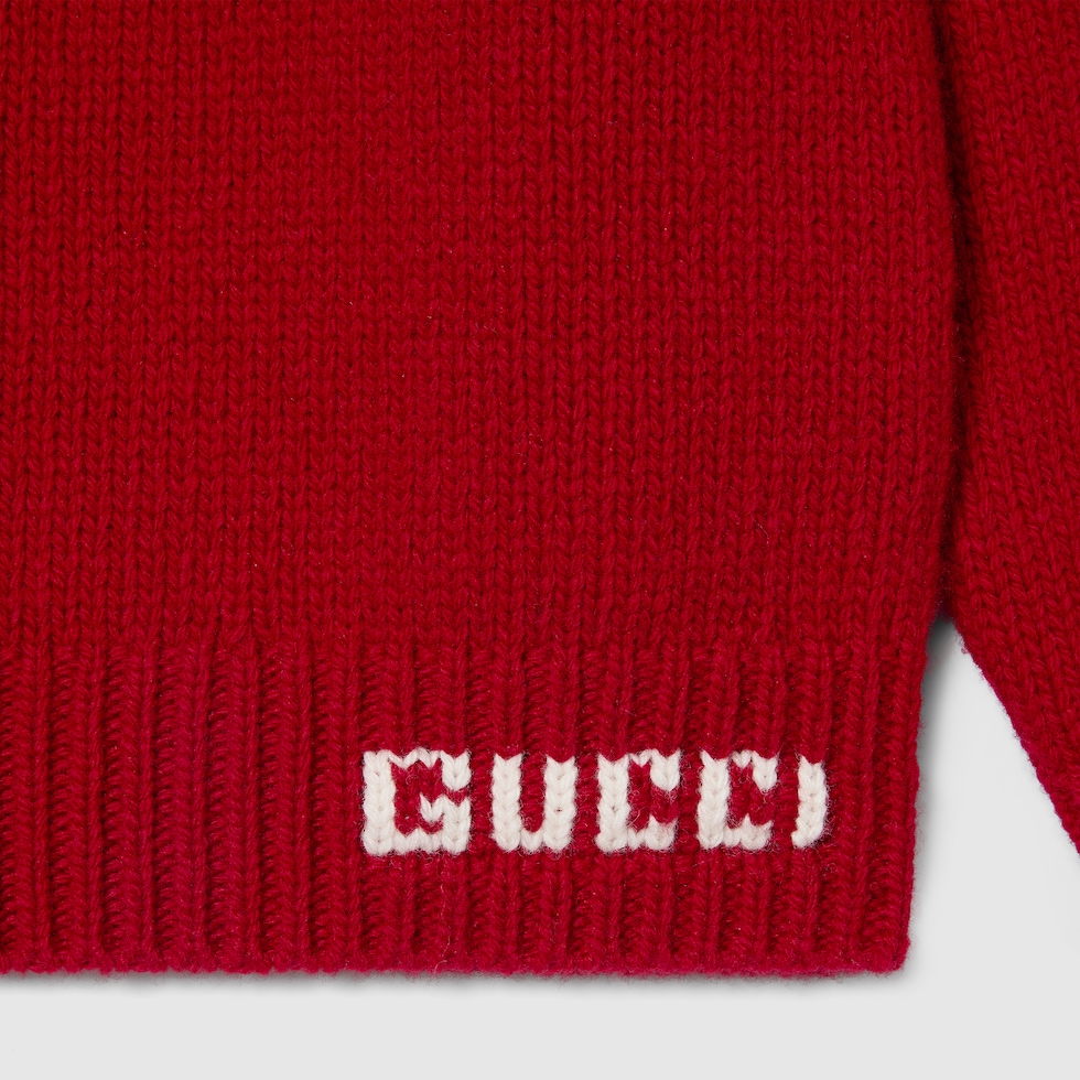チルドレンズ〕ウール セーター ・レッド＆ホワイト | GUCCI公式