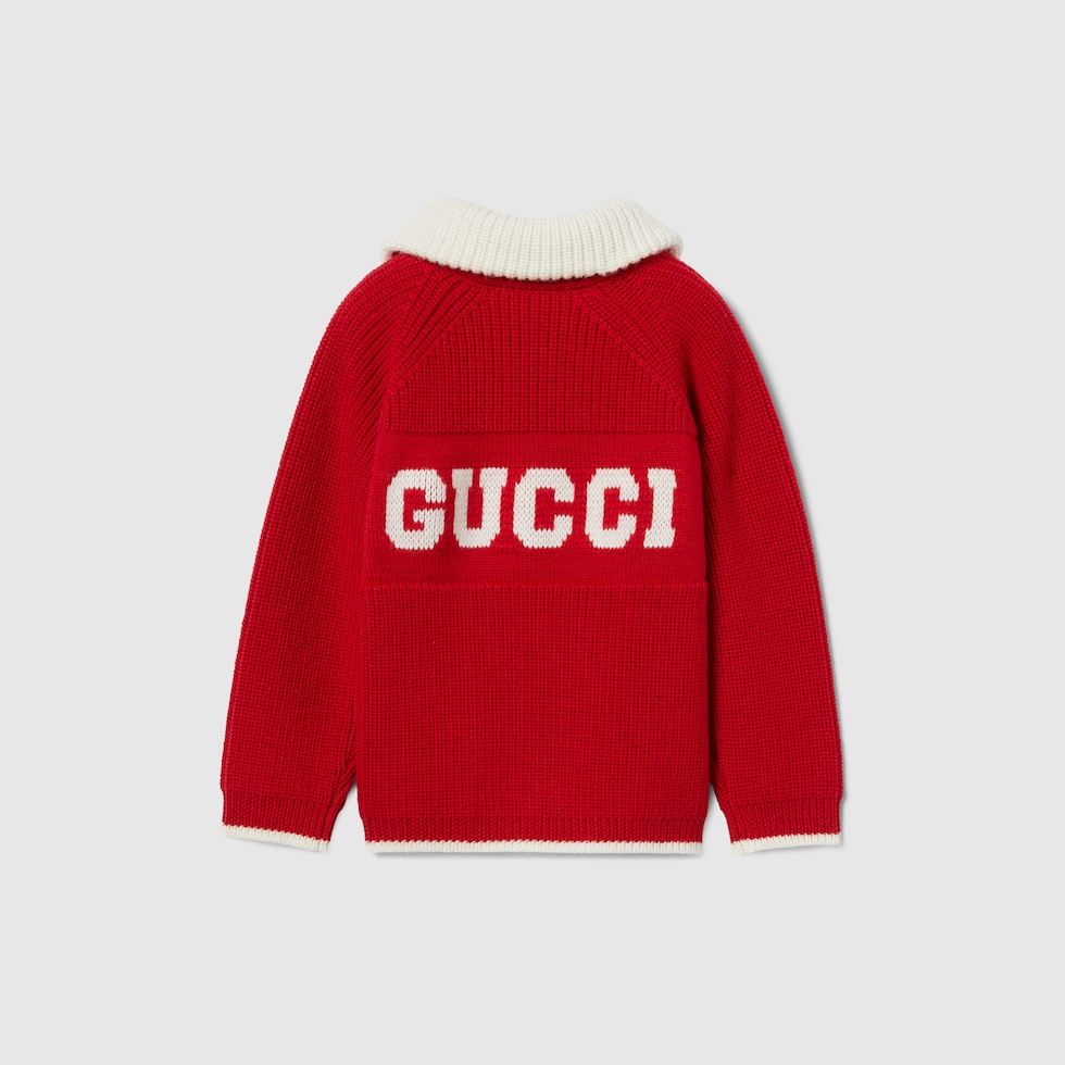 ベビー〕ウール セーター ・レッド＆ホワイト | GUCCI公式
