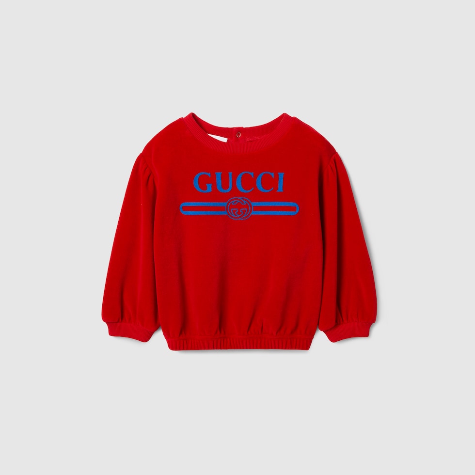Baby chenille sweatshirt in red | GUCCI® US