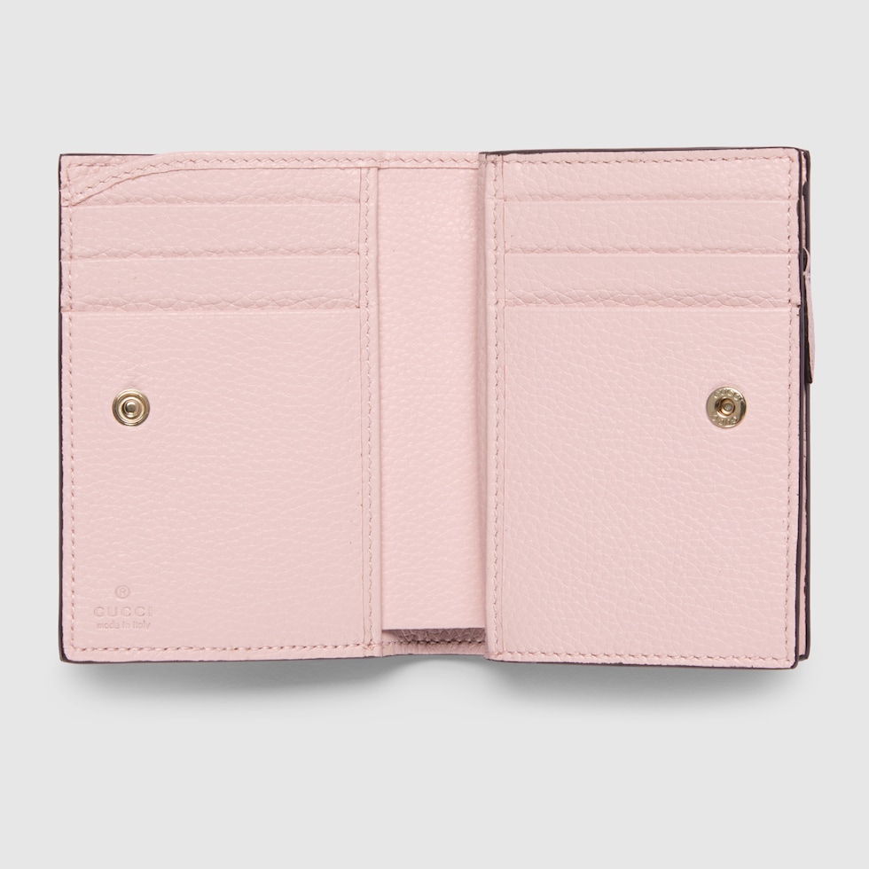 ダブルG バイカラー スモールウォレット ・ピンク レザー | GUCCI公式