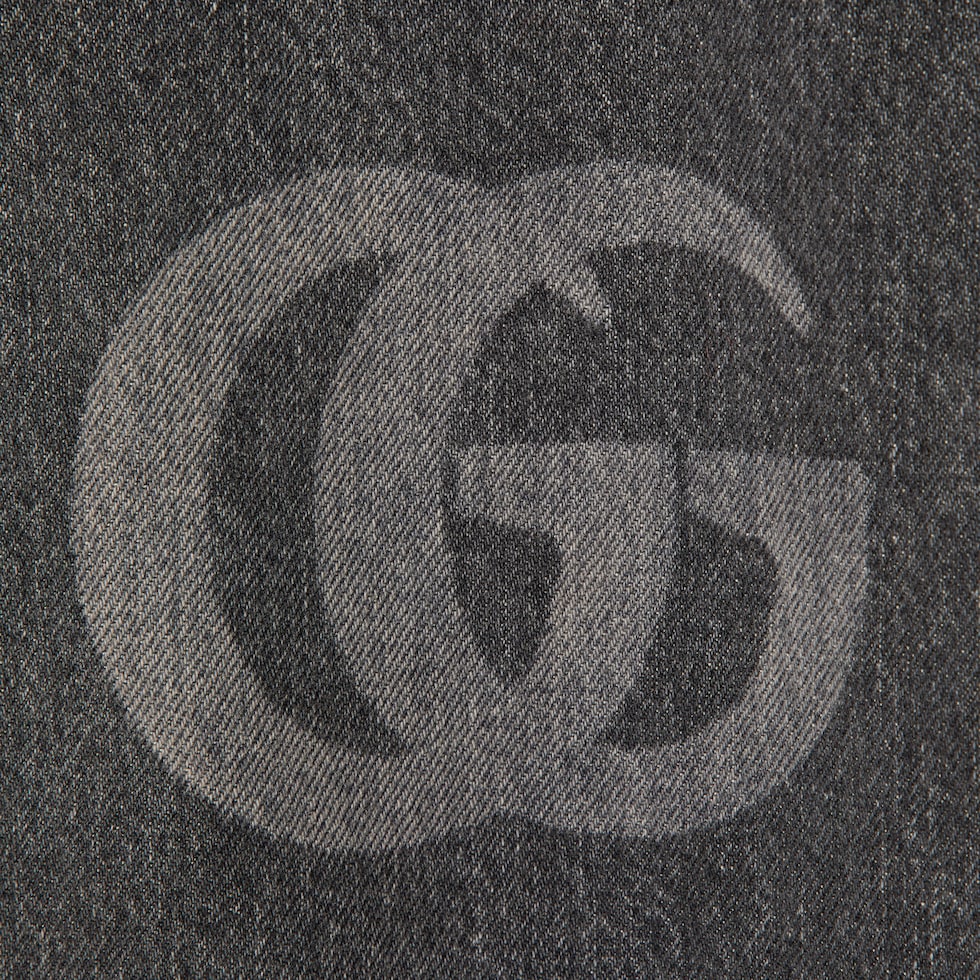 ロゴ ディテール スリムフィット デニムパンツ ・グレー | GUCCI公式