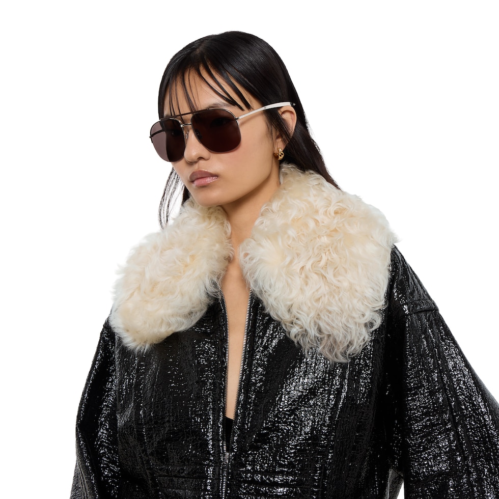 Coated fabric bomber jacket in black | GUCCI® ZA