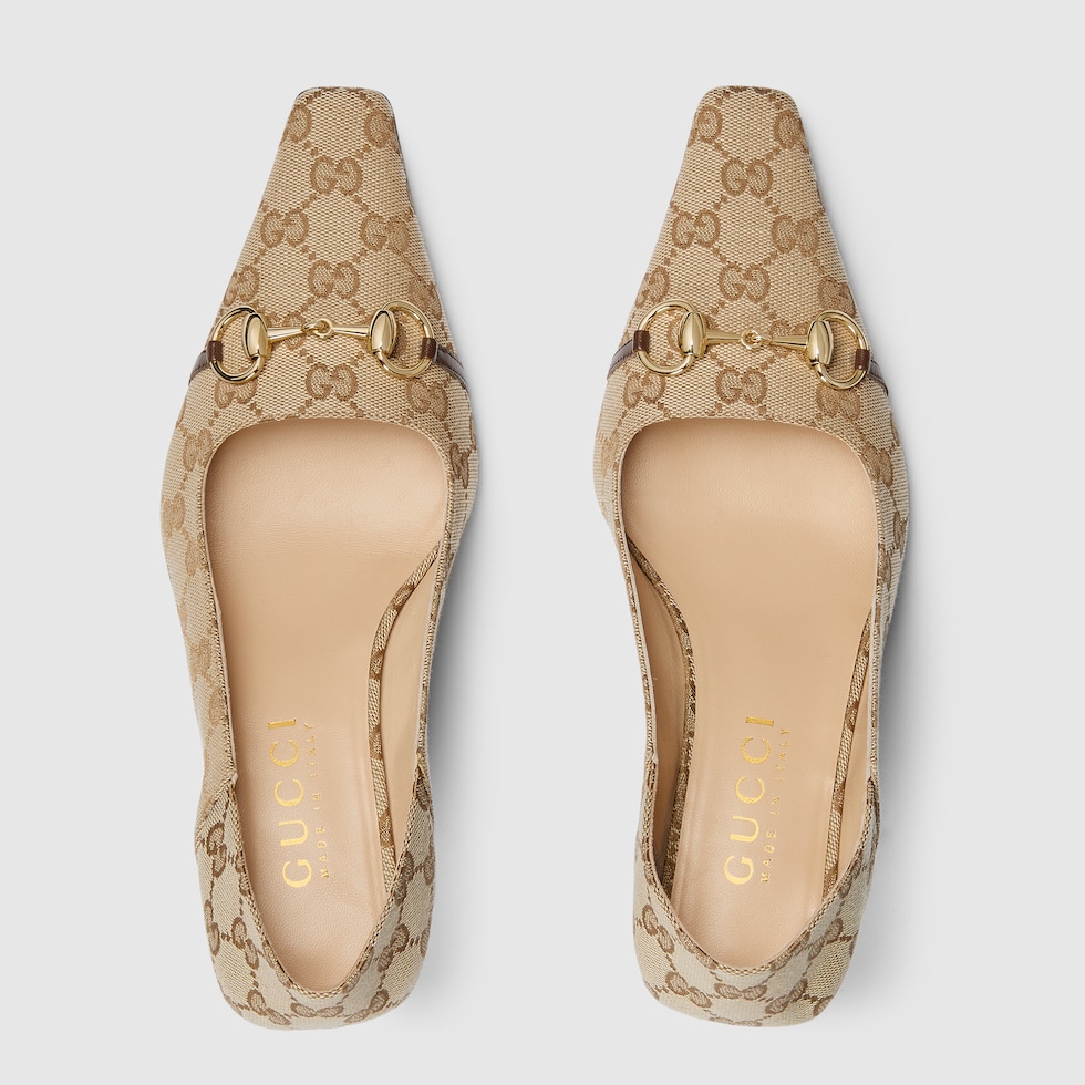 ヴィットリア〕ウィメンズ パンプス ・サンド＆ダークブラウン GG