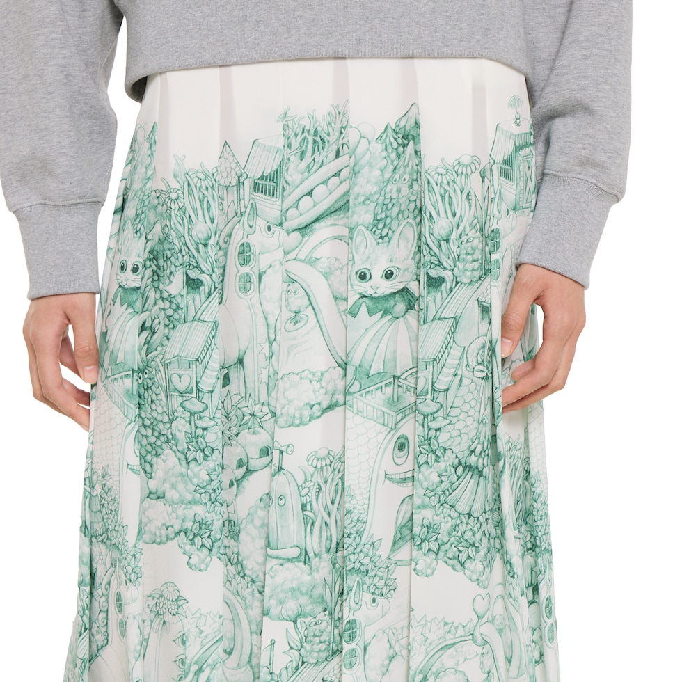 新品タグ付き✨️GUCCI シルク プリーツ フレアスカート スカーフ柄 40 新品タグ付き✨️GUCCI シルク プリーツ フレアスカート スカーフ柄 40