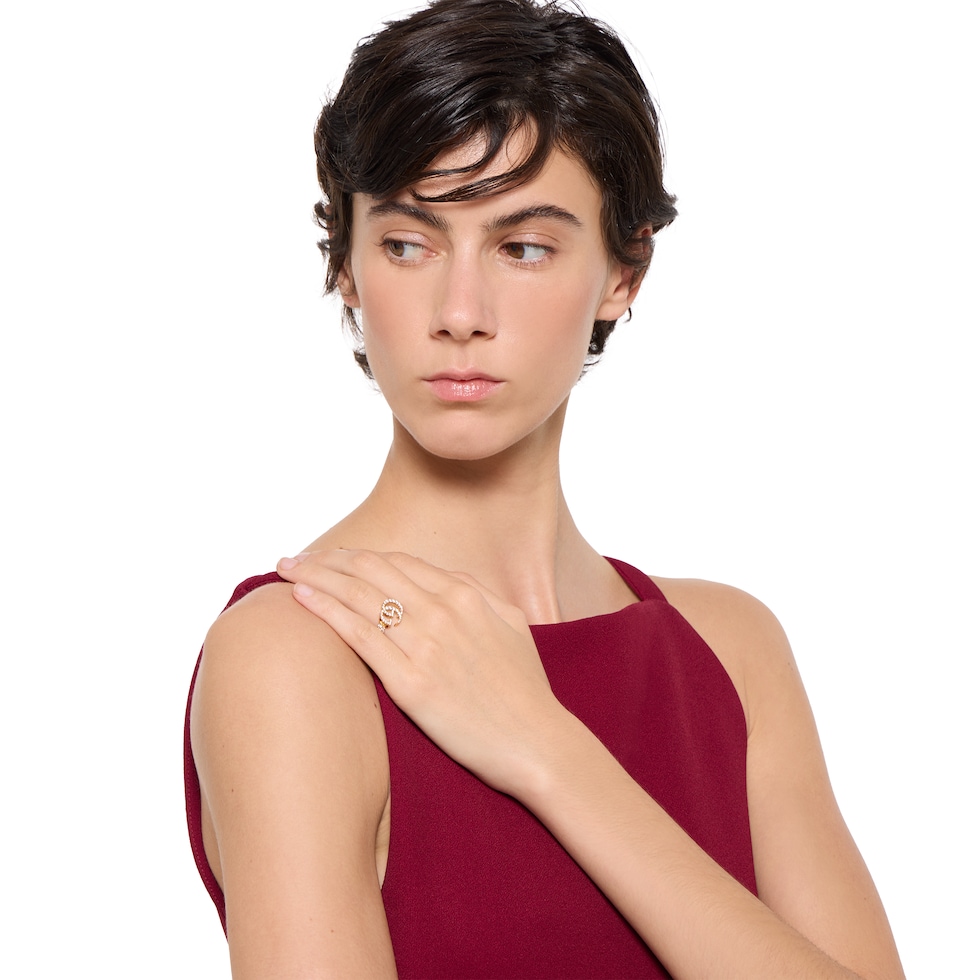 正規品 グッチ GUCCI ダブルGクリスタル チェーンリング Sサイズ 12号 グッチ GUCCI ネックレス ジュエリー ペンダント ダブルG ボール