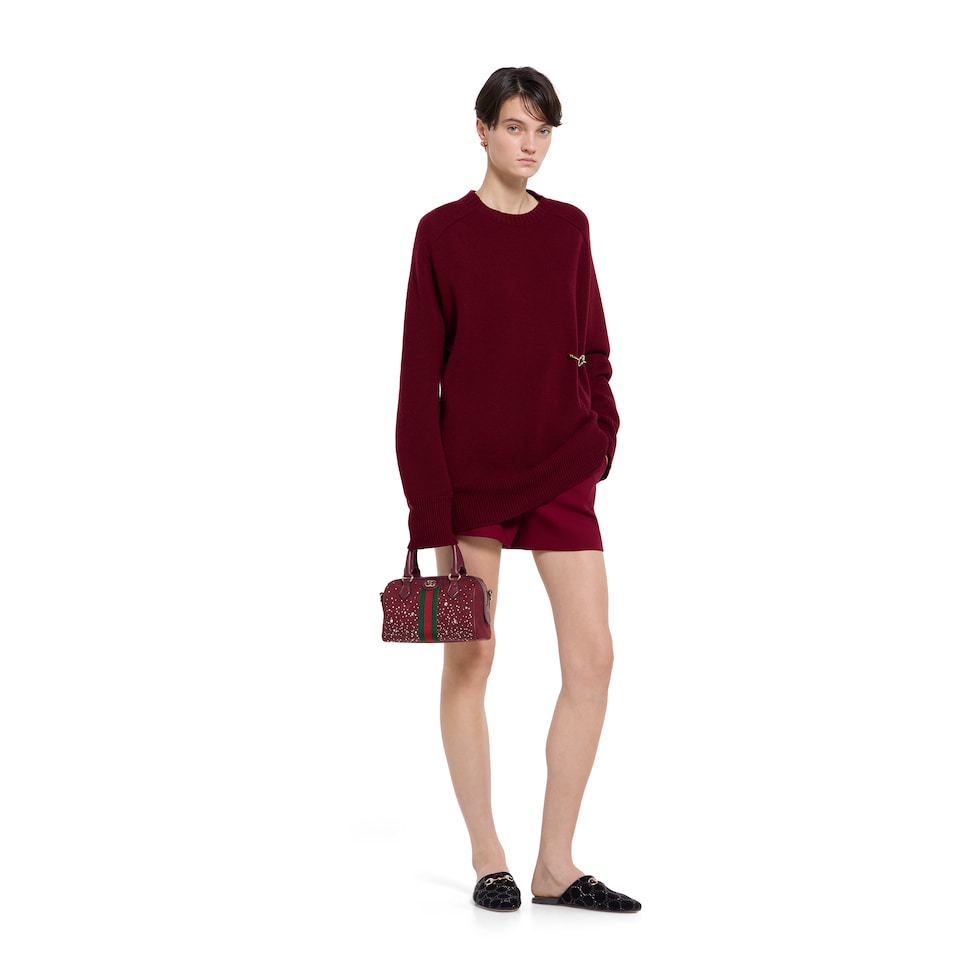 オフィディア〕クリスタル スモール ボストンバッグ ・グッチ ロッソ