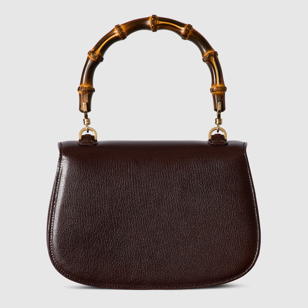 グッチ バンブー 1947〕スモールバッグ ・ダークブラウン レザー