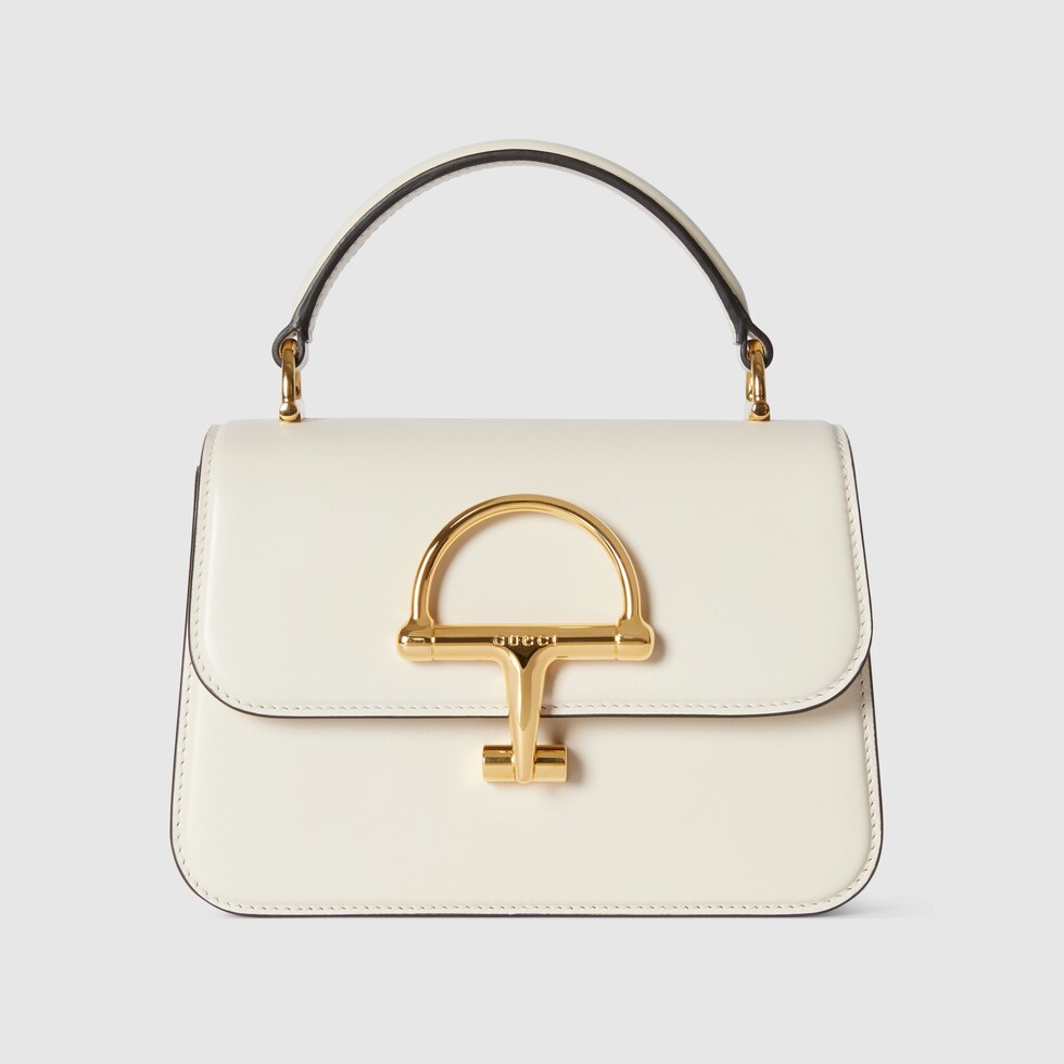 GUCCI 26S SIENA TOP HANDLE BAG 25 IN WHITE CALFSKIN
