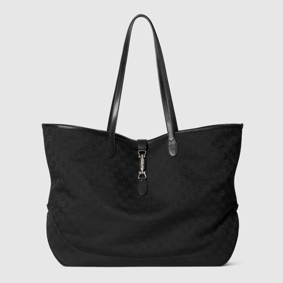 Gucci Jackie系列大号托特包 in 黑色GG帆布 | GUCCI® IT