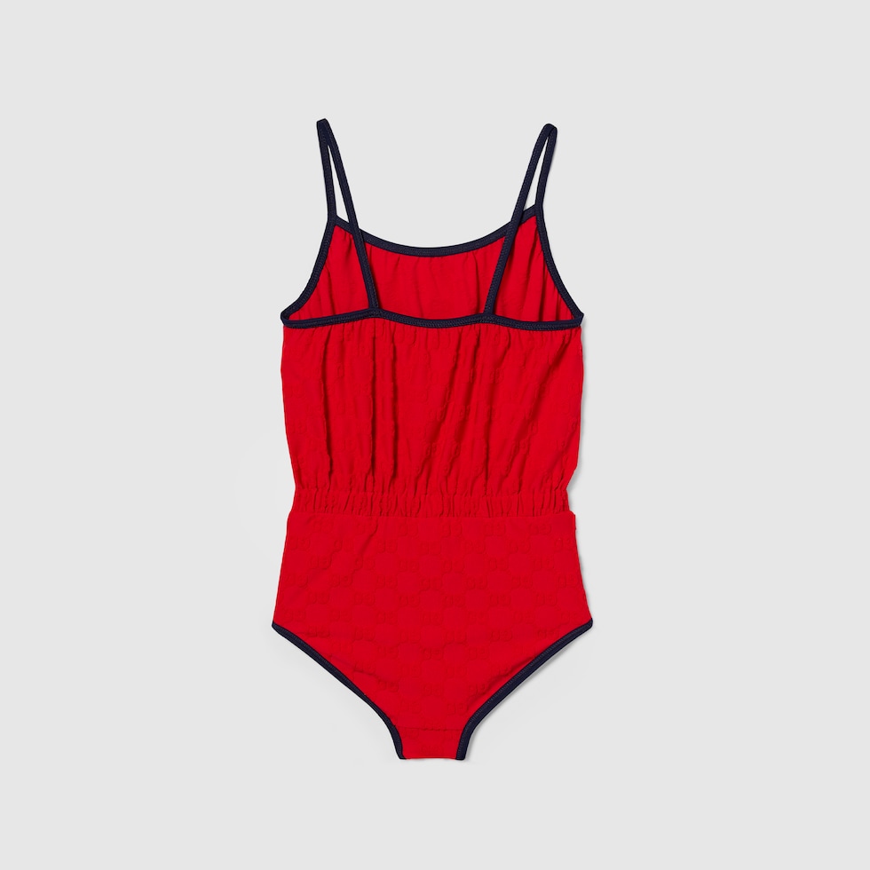 Children's GG terrycloth swimsuit in red | GUCCI® UK