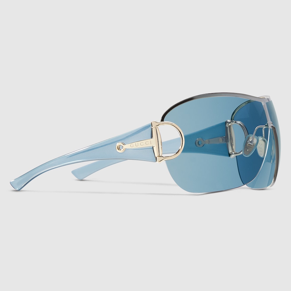 Frameless mask sunglasses in gold-toned | GUCCI® US