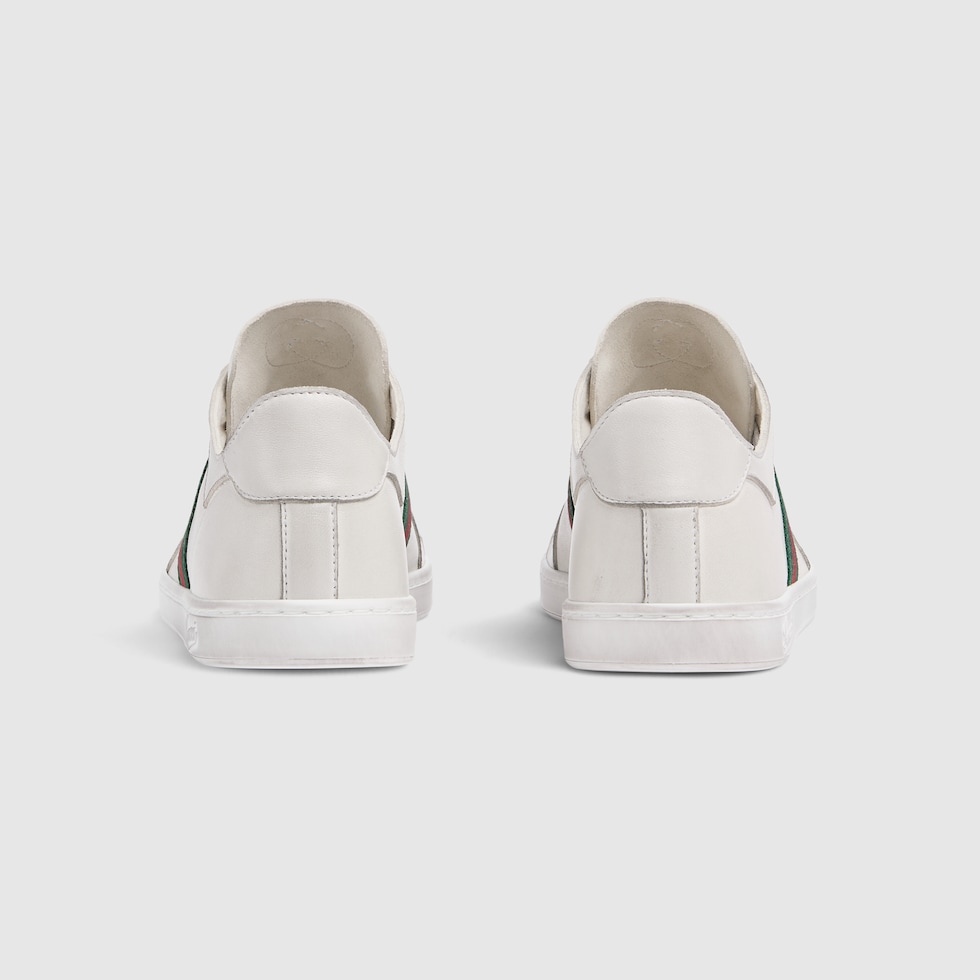Women's Stretch low-top sneaker in white leather | GUCCI® US