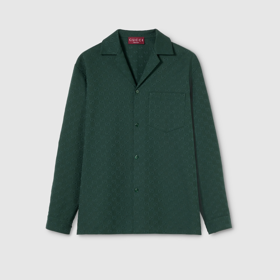 GGキャンバス シャツ ・ダークグリーン | GUCCI公式