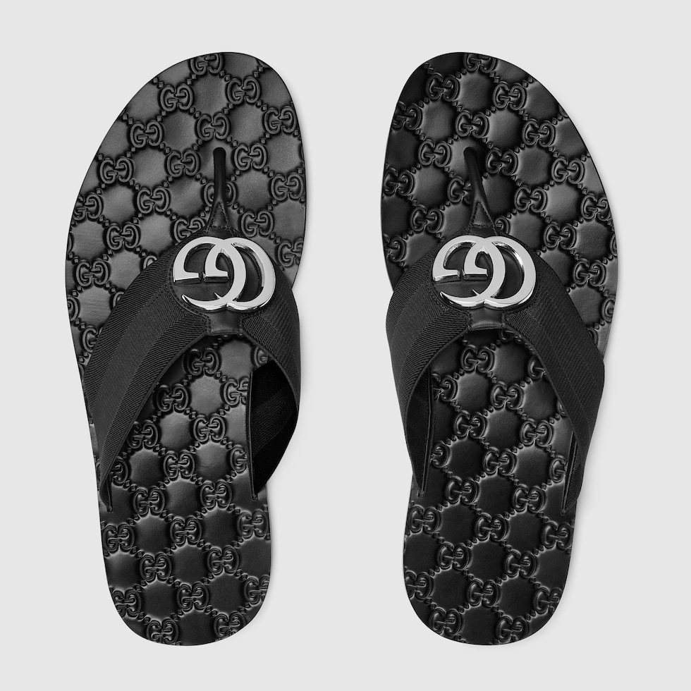 リヴィエラ〕メンズ トング サンダル ・ブラック エラスティック