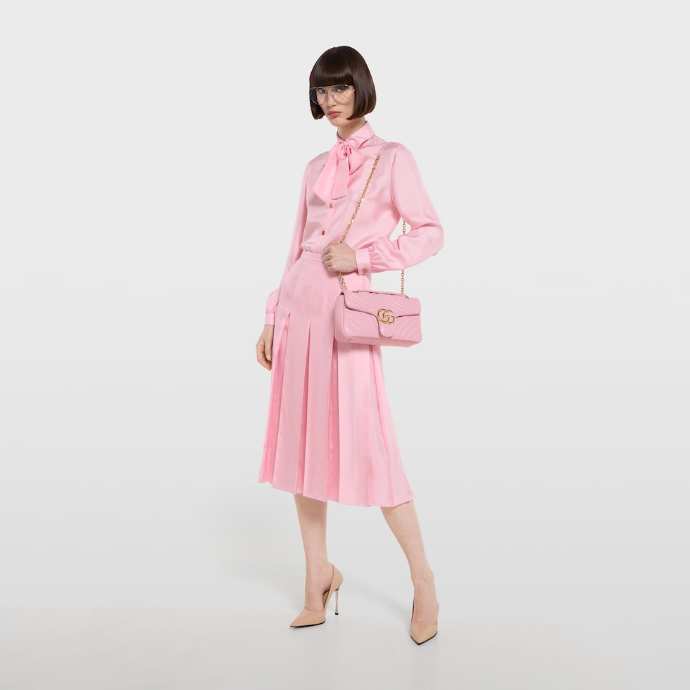 GG MARMONT SMALL 22 BAG IN HOT PINK LAMBSKIN