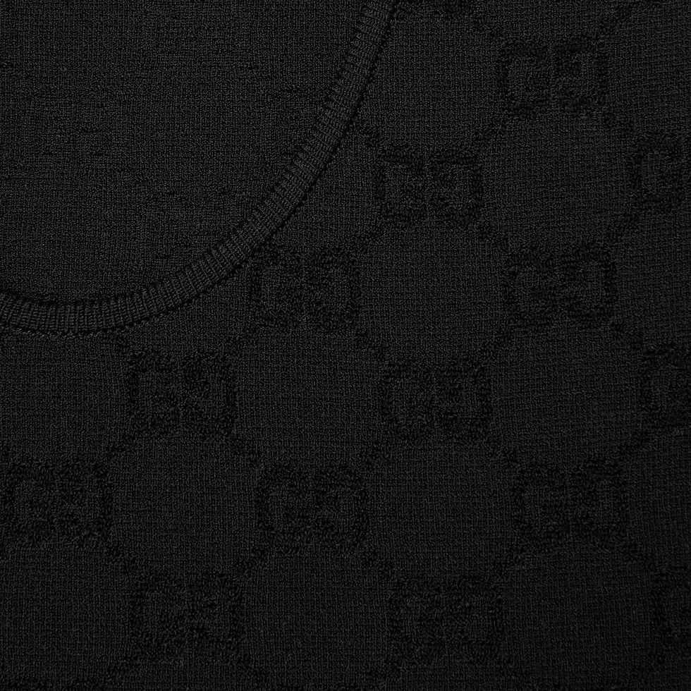Elastic GG jacquard tank top in black | GUCCI® US