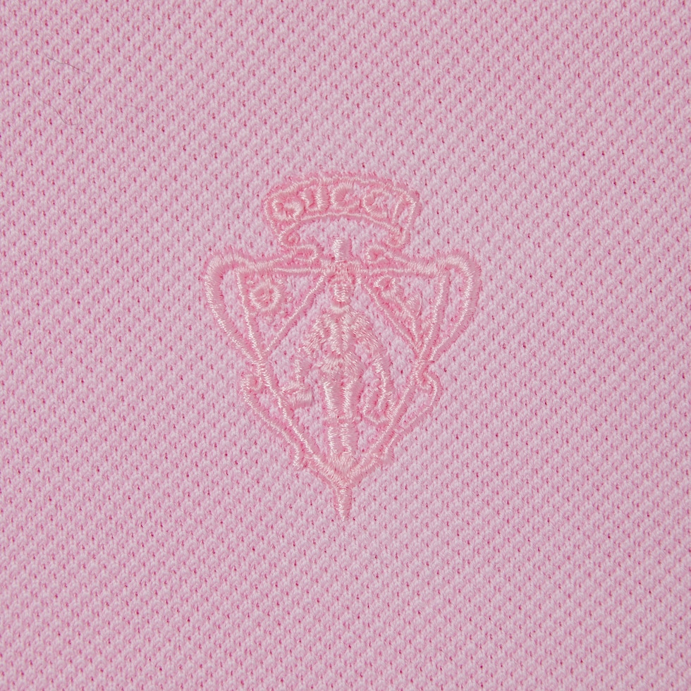 Cotton piquet polo shirt with embroidery in light pink | GUCCI® US