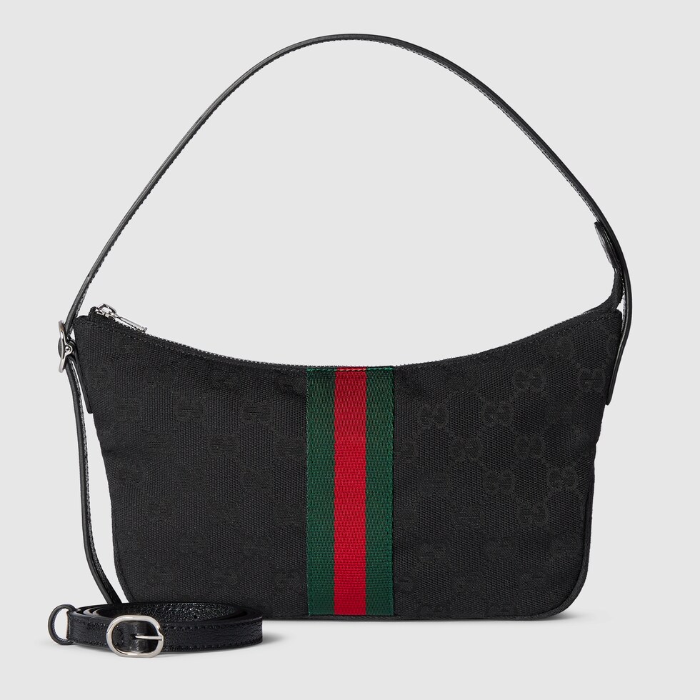 ルネッタ〕スモール クロスボディバッグ ・ブラック GGキャンバス