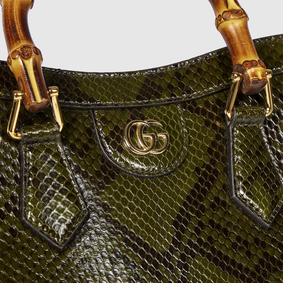 Gucci Python Backpack Green Gucci Diana python medium tote bag in forest green | GUCCI® US