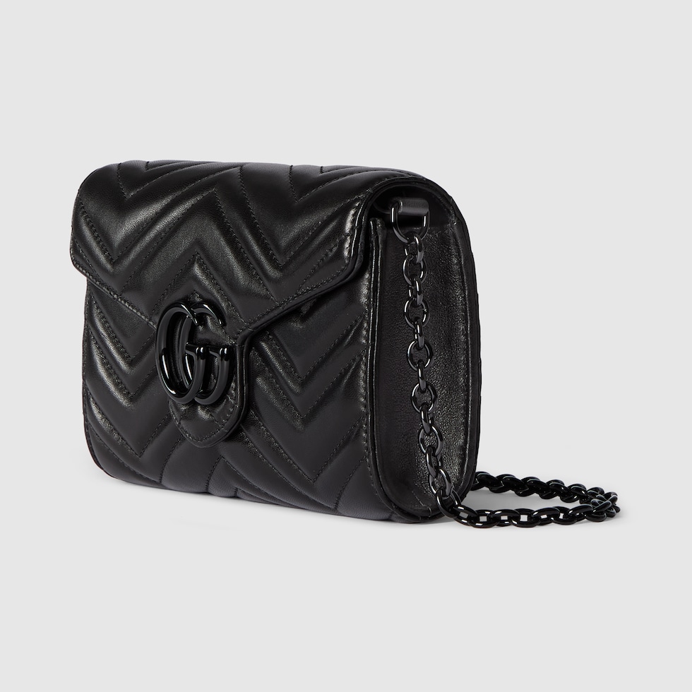 ダブルG チェーンウォレット ・ブラック レザー | GUCCI公式