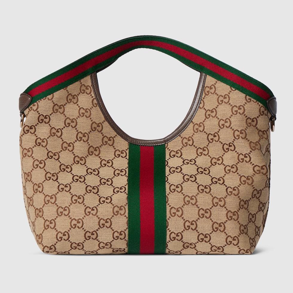【irio 】GUCCI グッチGGパターン トートバッグ グッチ ジリオ〕スモール トートバッグ ・ベージュ＆ブラウン GG