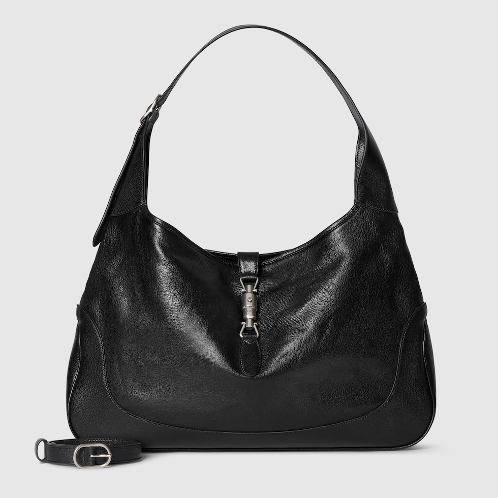 【極美品・南京錠】 グッチ ビジネスバッグ ジャッキー レザー ブラック A4 極美品・南京錠】 グッチ ビジネスバッグ ジャッキー レザー ブラック