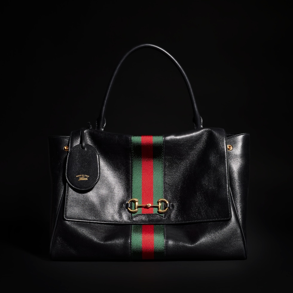 パパラッツォ ラージ トップハンドルバッグ ・ブラック レザー | GUCCI公式