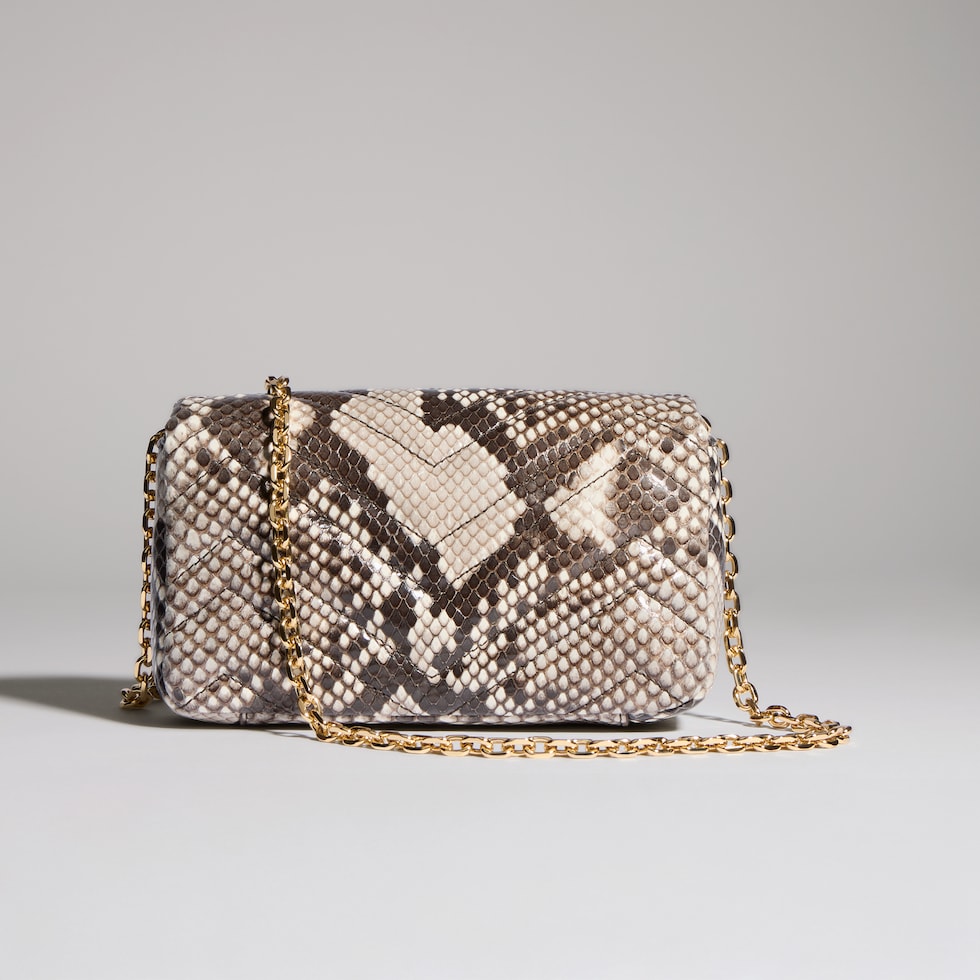 Gucci Python Gg GG Marmont python mini shoulder bag in natural | GUCCI® US
