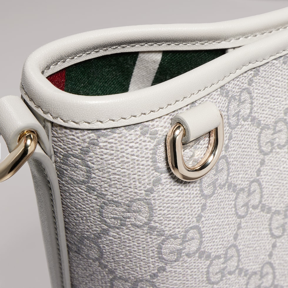 GG Emblem nano bucket bag in grey GG fabric | GUCCI® US