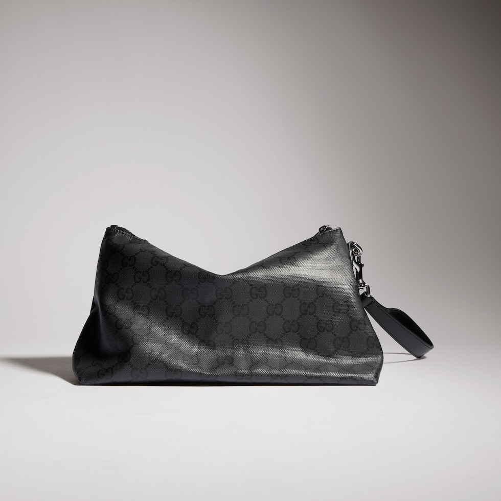 Gucci Essence Classic small pouch in black GG canvas | GUCCI® US