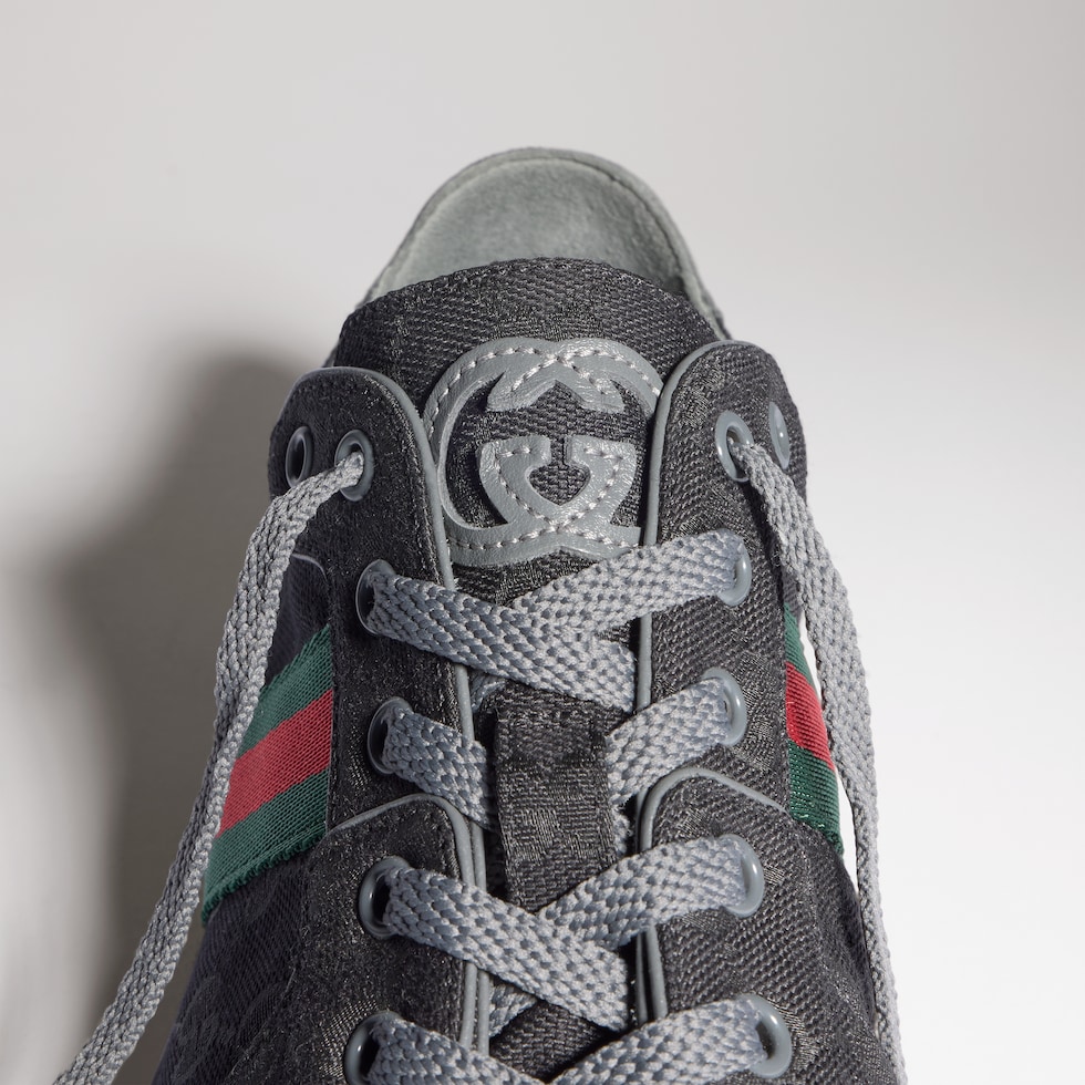 Men's Stretch low-top sneaker in black GG canvas | GUCCI® US